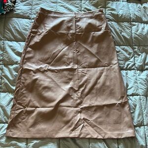 NWOT vegan leather beige midi seamed skirt from Prologue size 10